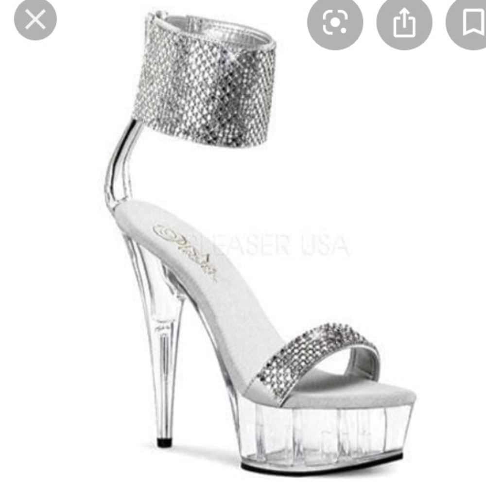 Pleaser Platform Heels Silver